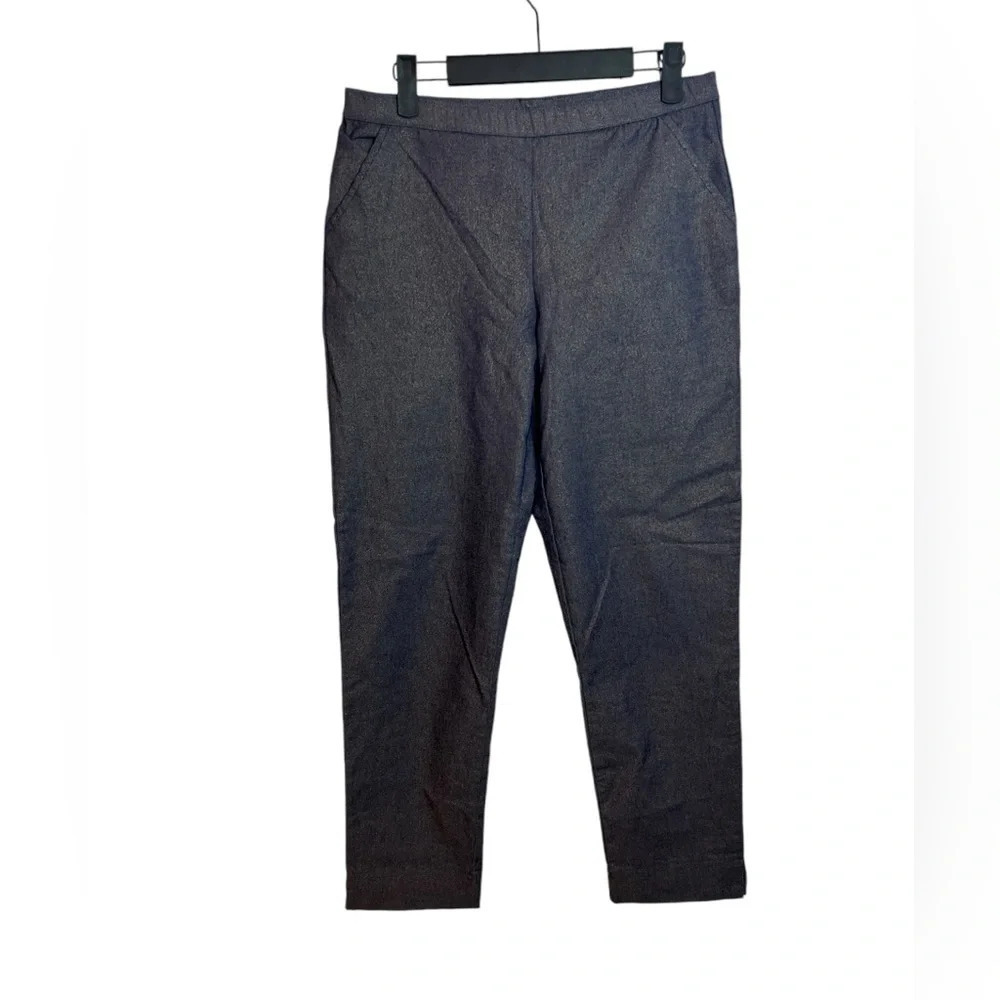 Hue Blue & Gold Pull On Ankle Pants